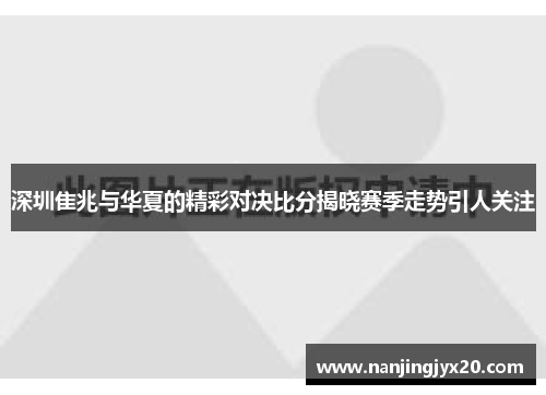 深圳隹兆与华夏的精彩对决比分揭晓赛季走势引人关注